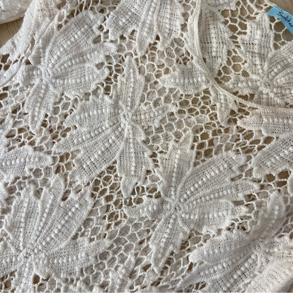 Solitaire Swim Cotton Swim Dress Crochet Coverup Women’s Large - Picture 8 of 8